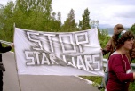 Demonstration with banner: "Stop Star Wars"
