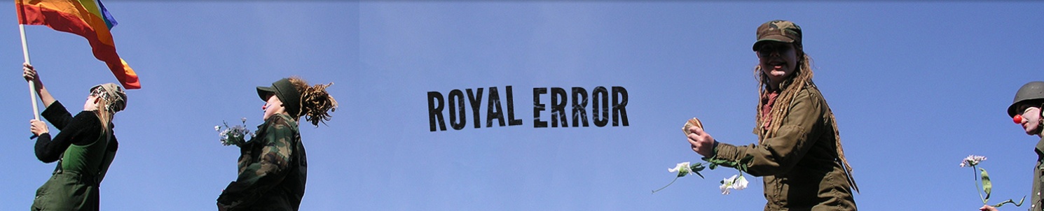 Fyra clowner och texten "Royal Error"